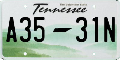 TN license plate A3531N
