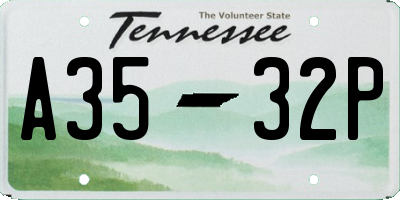 TN license plate A3532P