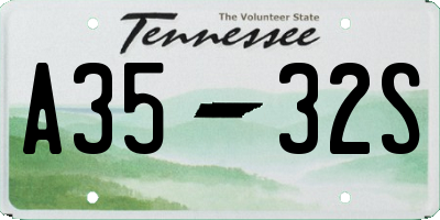 TN license plate A3532S