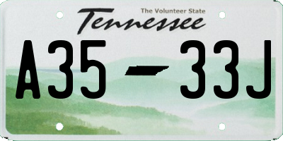 TN license plate A3533J
