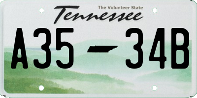 TN license plate A3534B