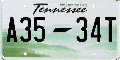 TN license plate A3534T