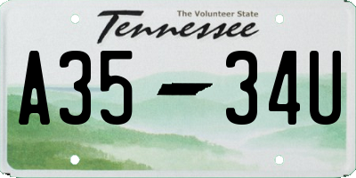 TN license plate A3534U