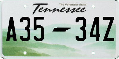 TN license plate A3534Z