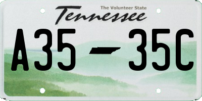 TN license plate A3535C