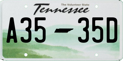 TN license plate A3535D