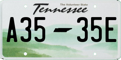 TN license plate A3535E