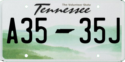TN license plate A3535J