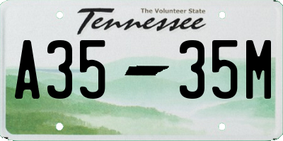 TN license plate A3535M