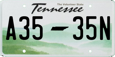 TN license plate A3535N
