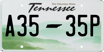 TN license plate A3535P