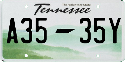 TN license plate A3535Y