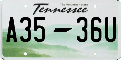 TN license plate A3536U