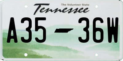 TN license plate A3536W
