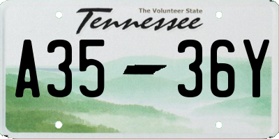 TN license plate A3536Y
