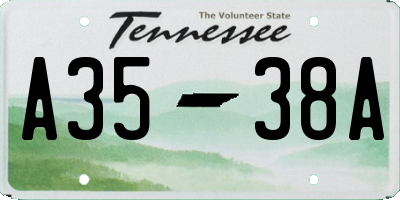 TN license plate A3538A