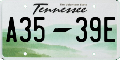 TN license plate A3539E