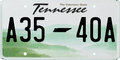 TN license plate A3540A