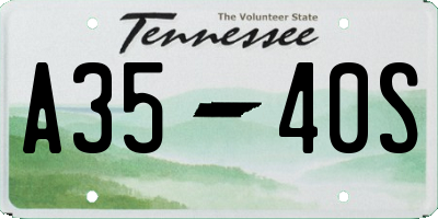 TN license plate A3540S