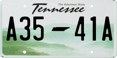 TN license plate A3541A