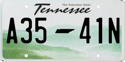 TN license plate A3541N