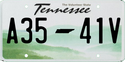 TN license plate A3541V
