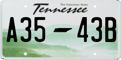 TN license plate A3543B