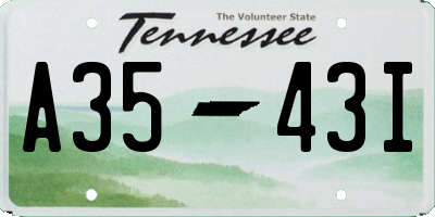 TN license plate A3543I