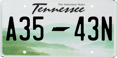 TN license plate A3543N