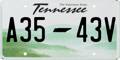 TN license plate A3543V