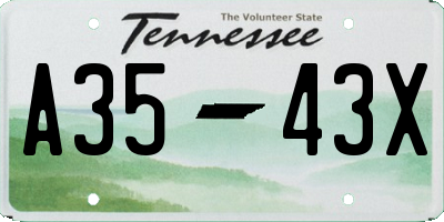 TN license plate A3543X