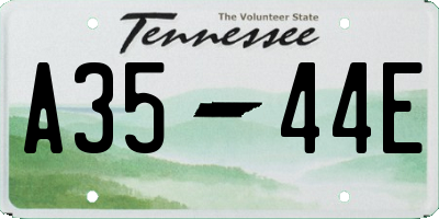 TN license plate A3544E
