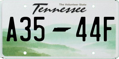 TN license plate A3544F