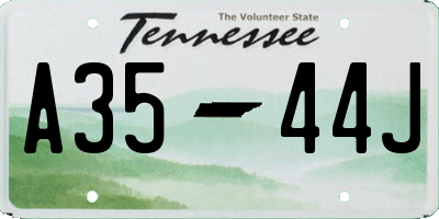 TN license plate A3544J