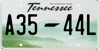 TN license plate A3544L