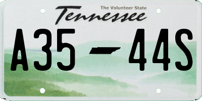 TN license plate A3544S