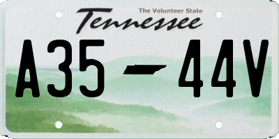 TN license plate A3544V