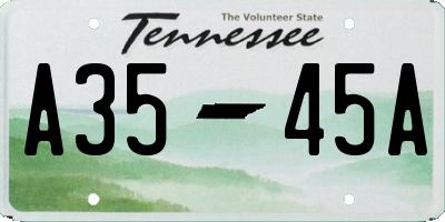 TN license plate A3545A