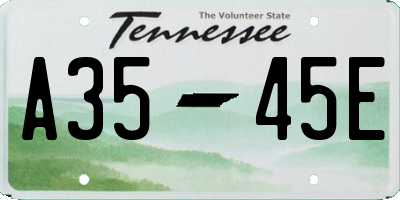 TN license plate A3545E