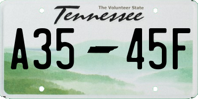 TN license plate A3545F