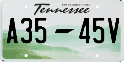 TN license plate A3545V