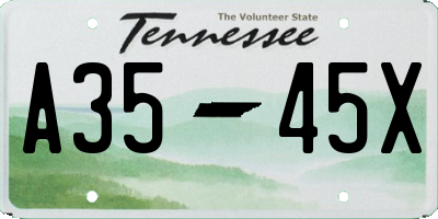 TN license plate A3545X