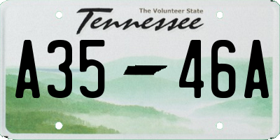 TN license plate A3546A