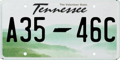 TN license plate A3546C
