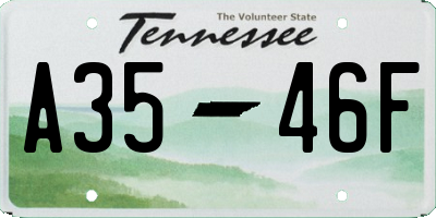 TN license plate A3546F