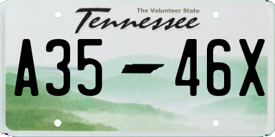 TN license plate A3546X