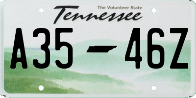 TN license plate A3546Z