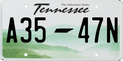 TN license plate A3547N