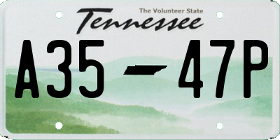 TN license plate A3547P