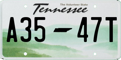 TN license plate A3547T